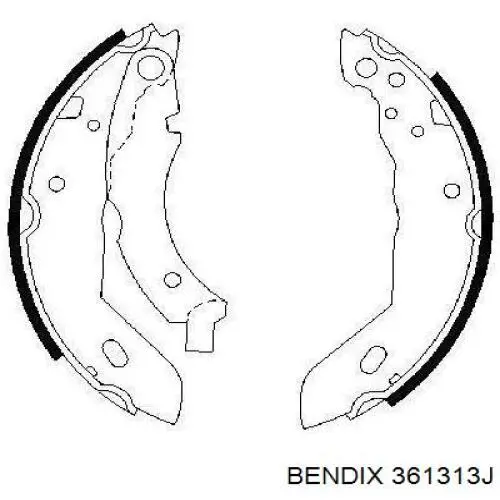 361313J Jurid/Bendix Барабанные тормозные колодки