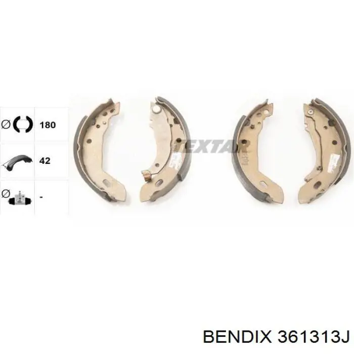 Задние барабанные колодки 361313J Jurid/Bendix