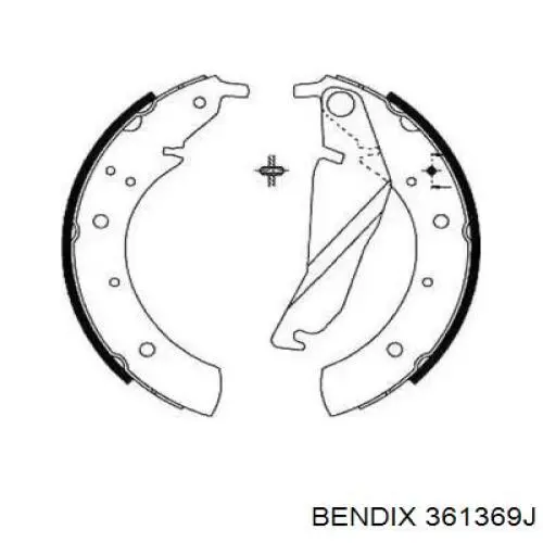 Задние барабанные колодки 361369J Jurid/Bendix