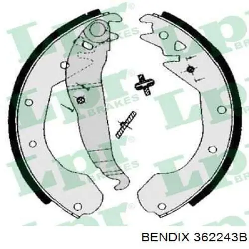 Задние барабанные колодки 362243B Jurid/Bendix