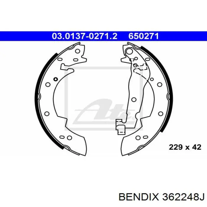 Zapatas de frenos de tambor traseras 362248J Jurid/Bendix