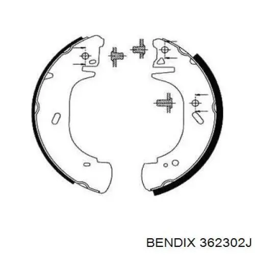 Задние барабанные колодки 362302J Jurid/Bendix