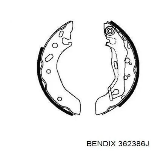 362386J Jurid/Bendix колодки тормозные задние барабанные