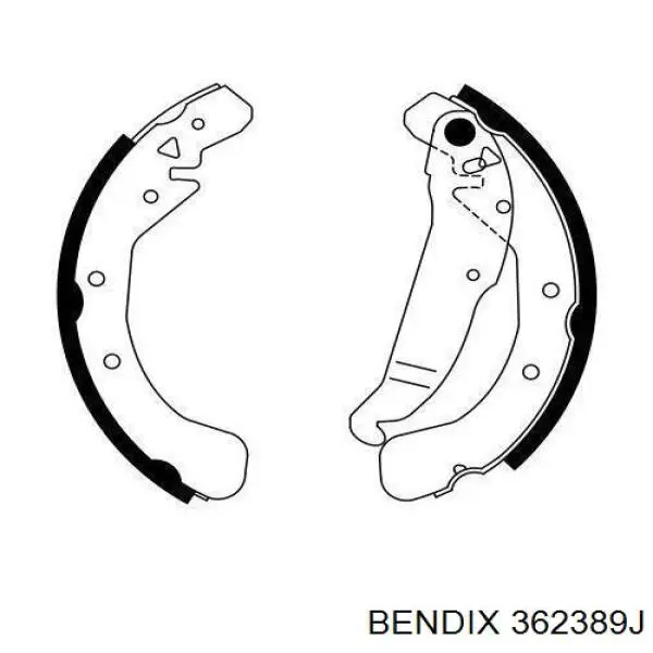 Задние барабанные колодки 362389J Jurid/Bendix