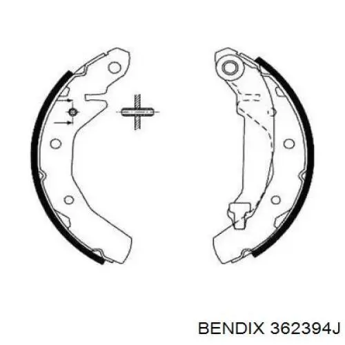 Задние барабанные колодки 362394J Jurid/Bendix