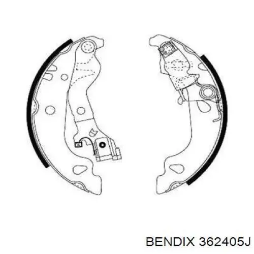 Задние барабанные колодки 362405J Jurid/Bendix