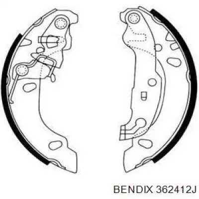 Задние барабанные колодки 362412J Jurid/Bendix