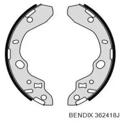 Задние барабанные колодки 362418J Jurid/Bendix