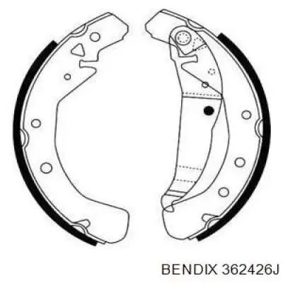 Задние барабанные колодки 362426J Jurid/Bendix