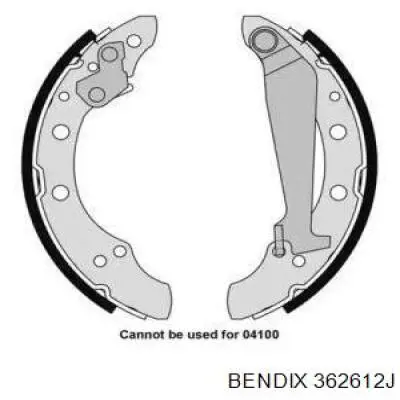 Задние барабанные колодки 362612J Jurid/Bendix