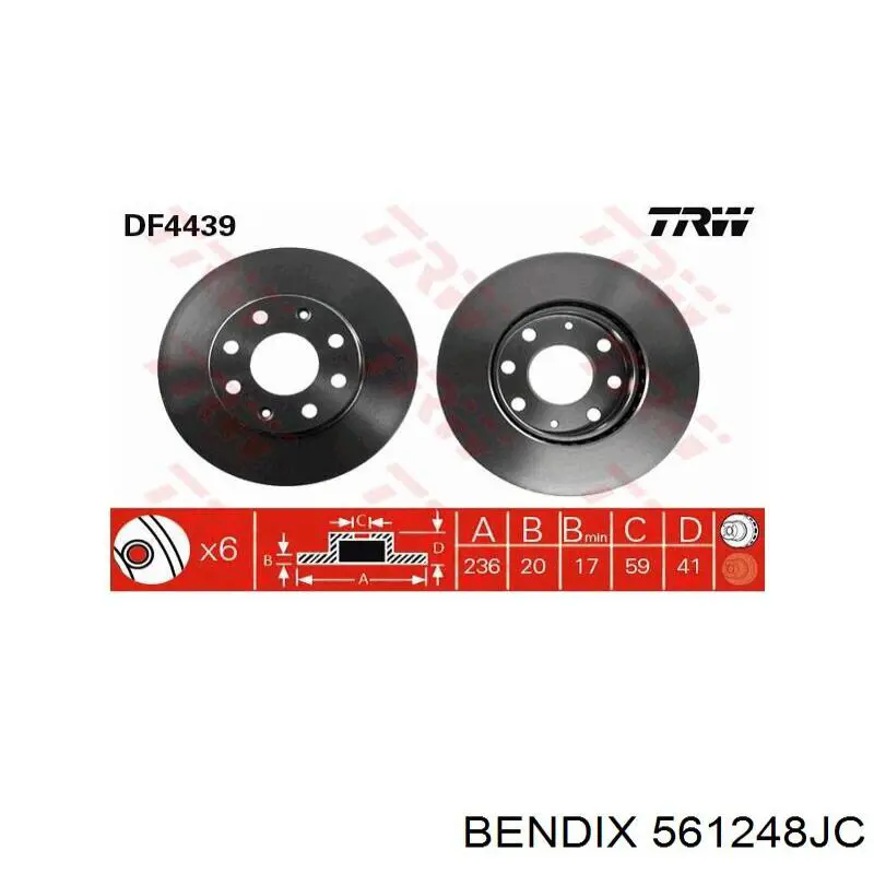 Передний тормозной диск Jurid/Bendix 561248JC