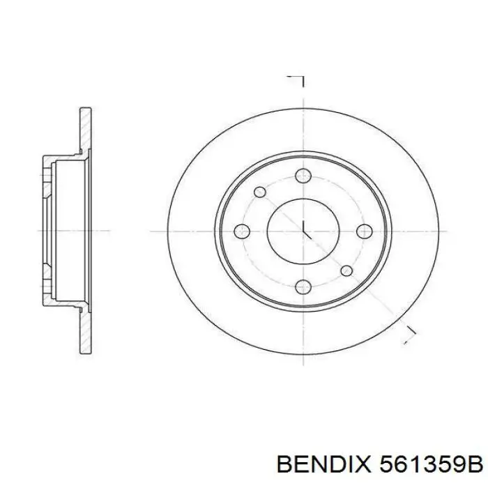 Передний тормозной диск Jurid/Bendix 561359B