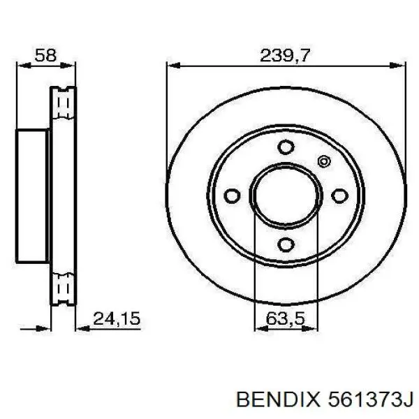 Тормоз дисковый передний Jurid/Bendix 561373J цена, от 26.68 USD