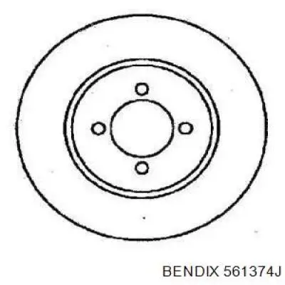 561374J Jurid/Bendix диск тормозной передний