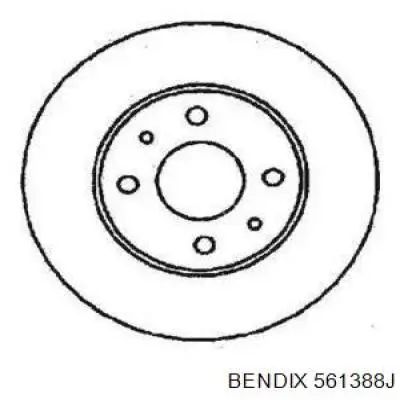 561388J Jurid/Bendix диск тормозной передний