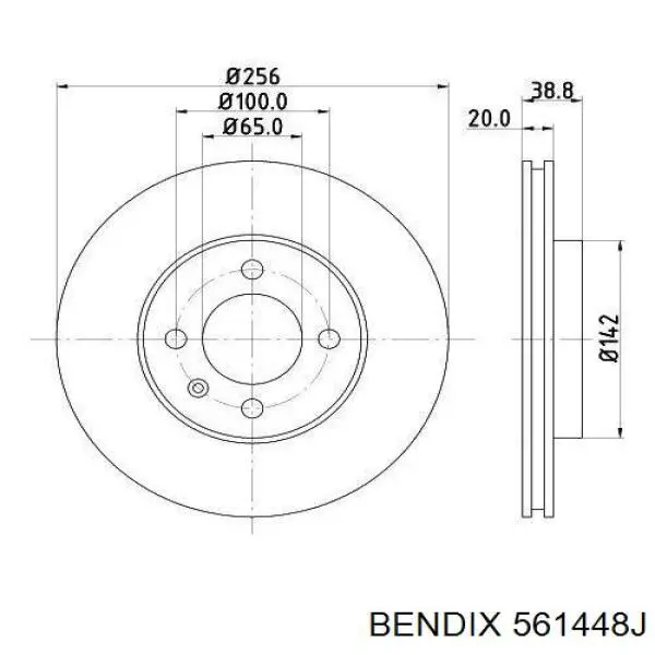 Тормоз дисковый передний Jurid/Bendix 561448J цена, от 20.41 USD