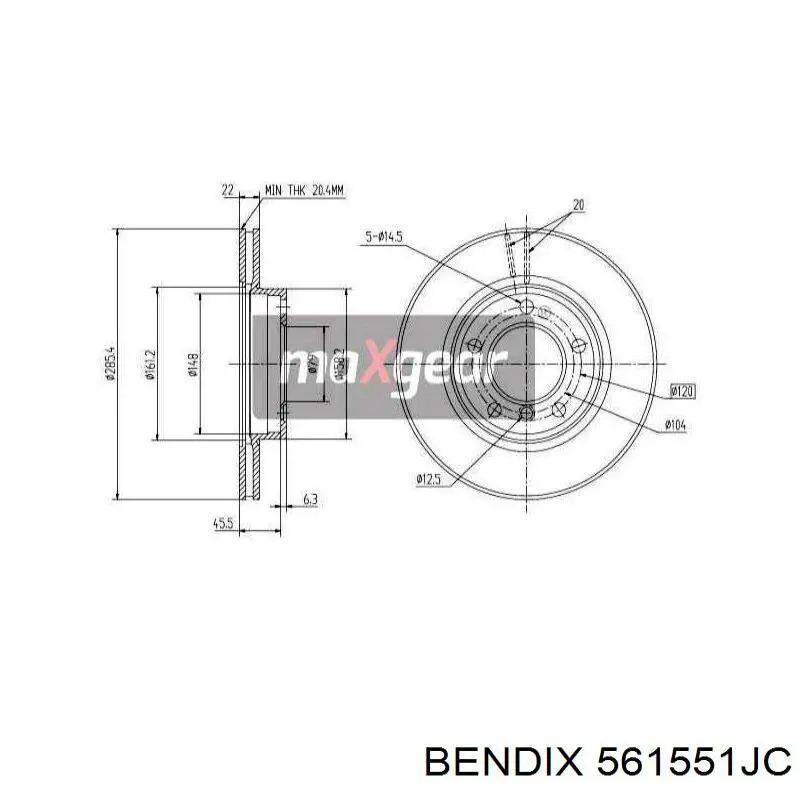 Тормоз дисковый передний Jurid/Bendix 561551JC цена, от 37.33 USD