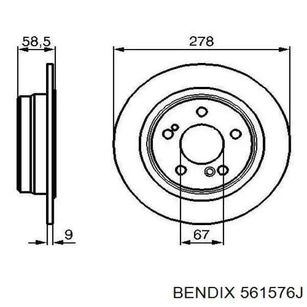 561576J Jurid/Bendix Дисковый тормоз