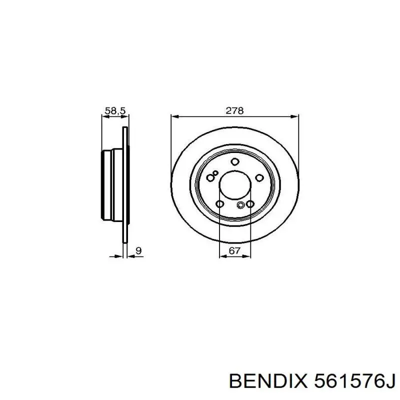 Купить 561576J Jurid/Bendix Диск тормозной задний