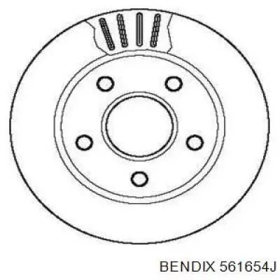 561654J Jurid/Bendix передние тормозные диски