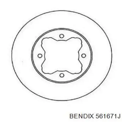 Передние тормозные диски 561671J Jurid/Bendix