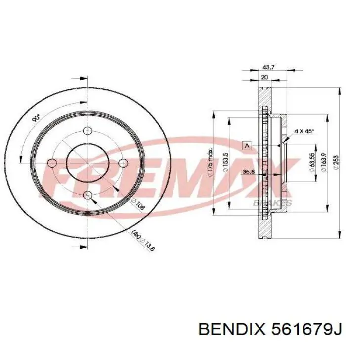 Задний тормозной диск Jurid/Bendix 561679J цена, от 24.27 USD