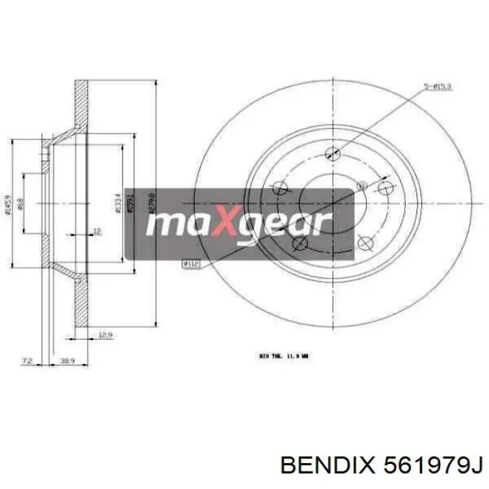 Передние тормозные диски 561979J Jurid/Bendix