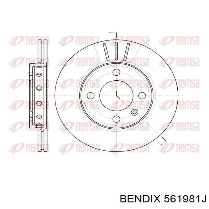 Передние тормозные диски 561981J Jurid/Bendix