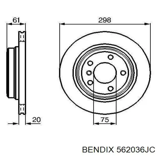 562036JC Jurid/Bendix Дисковый тормоз