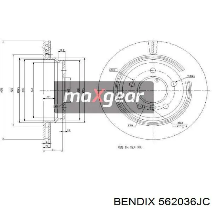 Купить 562036JC Jurid/Bendix Диск тормозной задний