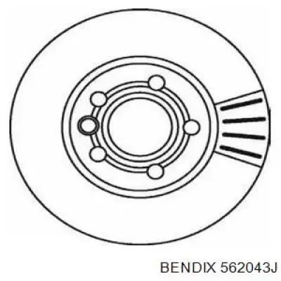562043J Jurid/Bendix диск тормозной передний
