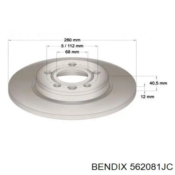 Тормозные диски 562081JC Jurid/Bendix