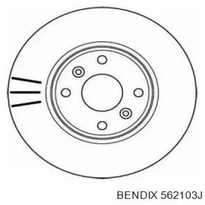 Передние тормозные диски 562103J Jurid/Bendix