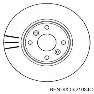 Передние тормозные диски 562103JC Jurid/Bendix