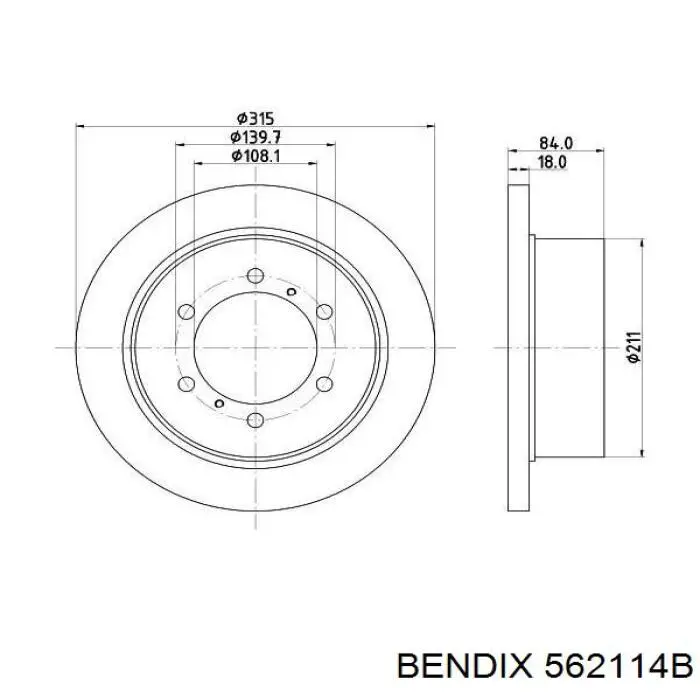 562114B Jurid/Bendix Дисковый тормоз