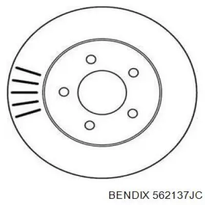 Передние тормозные диски 562137JC Jurid/Bendix