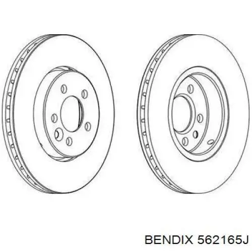 Передние тормозные диски 562165J Jurid/Bendix