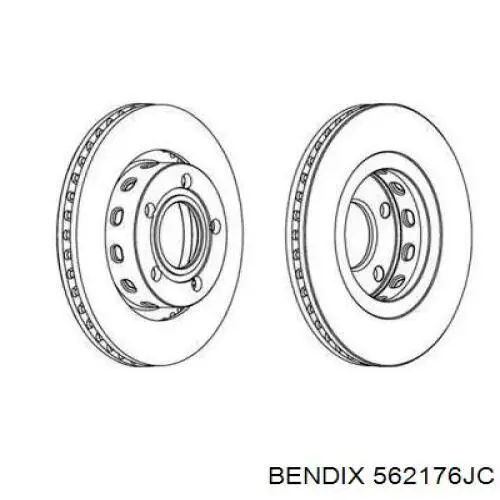 Тормозные диски 562176JC Jurid/Bendix