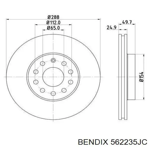 Ремкомплект тормозов передних 562235JC Jurid/Bendix