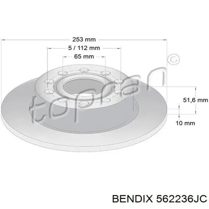 Купить 562236JC Jurid/Bendix Диск тормозной задний