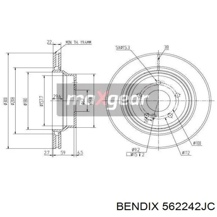Купить 562242JC Jurid/Bendix Диск тормозной задний