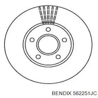 Передние тормозные диски 562251JC Jurid/Bendix