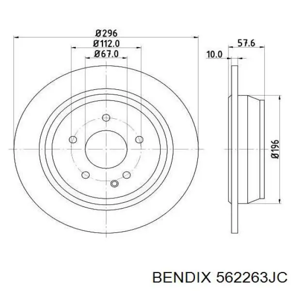 Тормозные диски 562263JC Jurid/Bendix