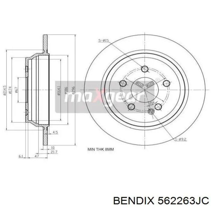 Задний дисковый тормоз Jurid/Bendix 562263JC