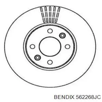 Диск гальмівний передній 562268JC Jurid/Bendix