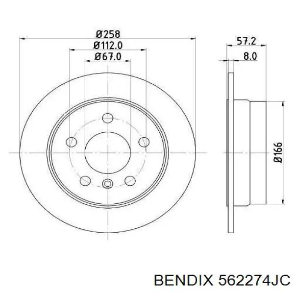 Купить 562274JC Jurid/Bendix Диск тормозной задний