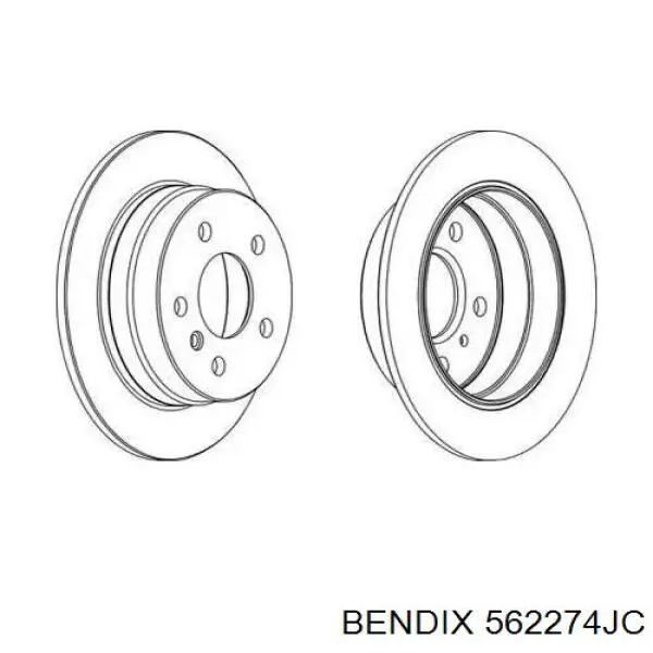 Тормозные диски 562274JC Jurid/Bendix