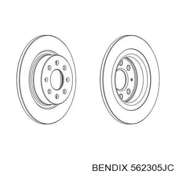 Тормозные диски 562305JC Jurid/Bendix