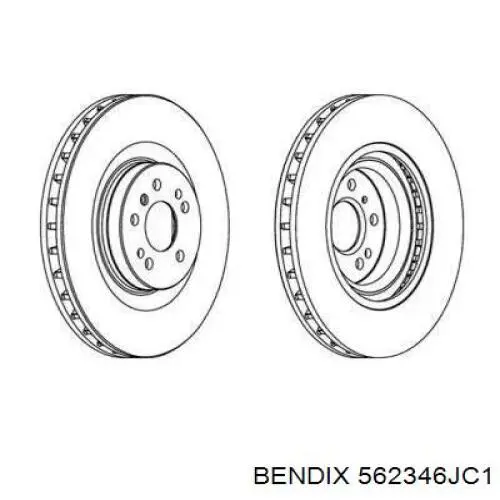 Передние тормозные диски 562346JC1 Jurid/Bendix