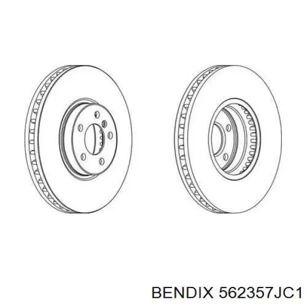 Передние тормозные диски 562357JC1 Jurid/Bendix